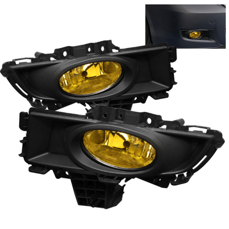 SPYDER 5020772 | Spyder Mazda 3 4Dr OEM Fog Lights (Won"t Fit Sports/Gt Or Hatchback) - Yellow - (FL-CL-MAZ307-Y); 2007-2008