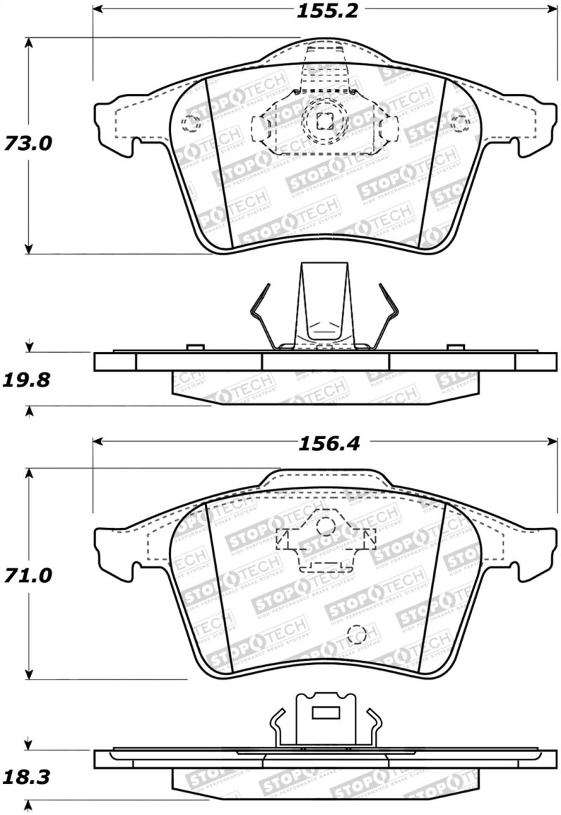 Stoptech 308.10030 | StopTech Street Brake Pads Volvo XC90 336mm Front Disc, Front; 2003-2014