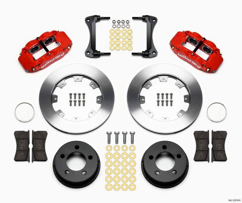 Wilwood 140-12576-r | Narrow Superlite 4R Front Kit 12.19in Drilled Red 87-89 Jeep YJ; 1987-1989