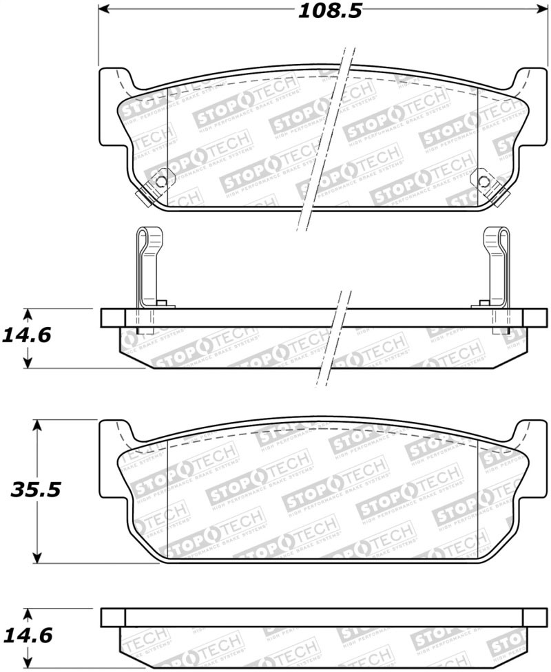 Stoptech 308.05880 | StopTech Street Brake Pads Infiniti M45, Rear; 2003-2004