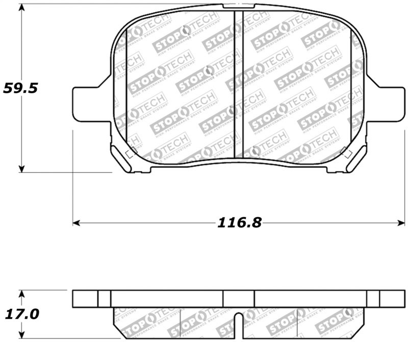 Stoptech 308.07070 | StopTech Street Brake Pads Toyota Solara, Front; 1999-2003