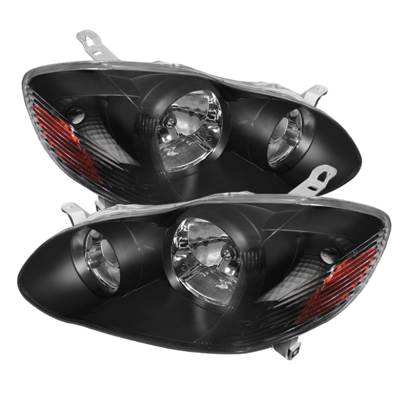 SPYDER 5073754 | xTune Toyota Corolla Crystal Headlights - Black; 2003-2006