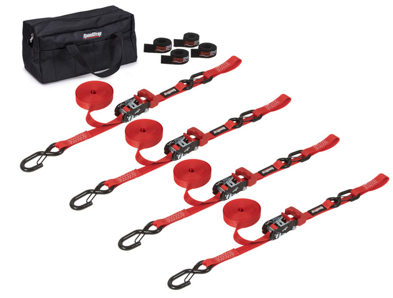 SpeedStrap 71753 | 1In Heavy Duty Motorcycle/ATV Tie-Down Kit - Red