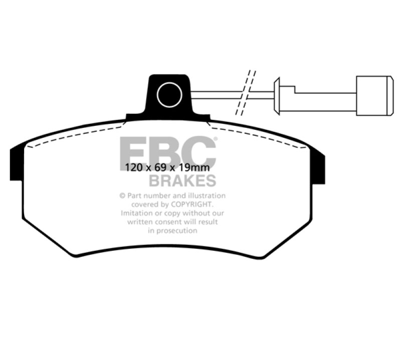 EBC dp4486r | 89-90 Audi 100 Quattro 2.3 Yellowstuff Front Brake Pads; 1989-1990