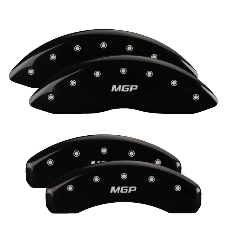 MGP 23230SMGPBK | MGP 4 Caliper Covers Engraved Front & Rear MGP Black Finish Silver Char 2015 Mercedes-Benz GL450