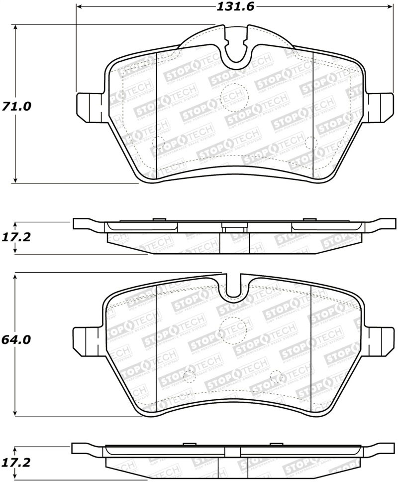 Stoptech 308.12041 | StopTech Street Brake Pads Mini Cooper Countryman John Cooper Works, Front; 2014-2016