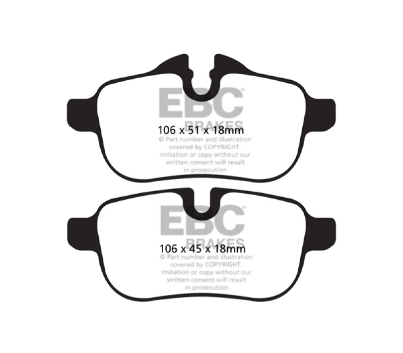 EBC dp22046 | 09+ BMW Z4 3.0 (E89) Greenstuff Rear Brake Pads; 2009-2023