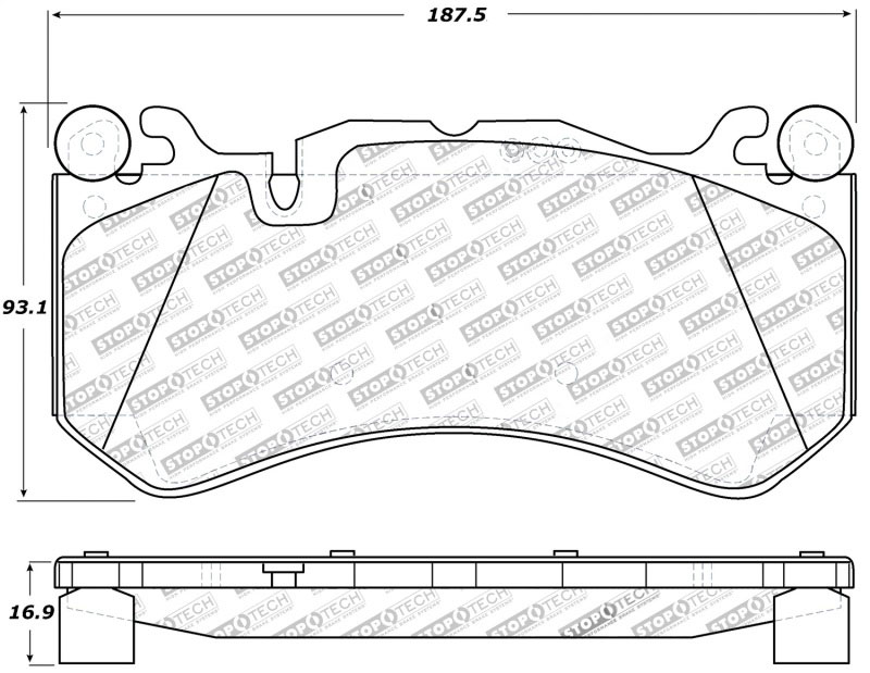 Stoptech 309.12911 | StopTech Sport Brake Pads Mercedes-Benz SL600 4 Pad Front Caliper, Front; 2008-2010