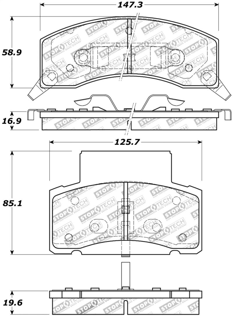 Stoptech 309.04590 | StopTech Sport Brake Pads Chevrolet C3500 SRW, Front; 1997-2000