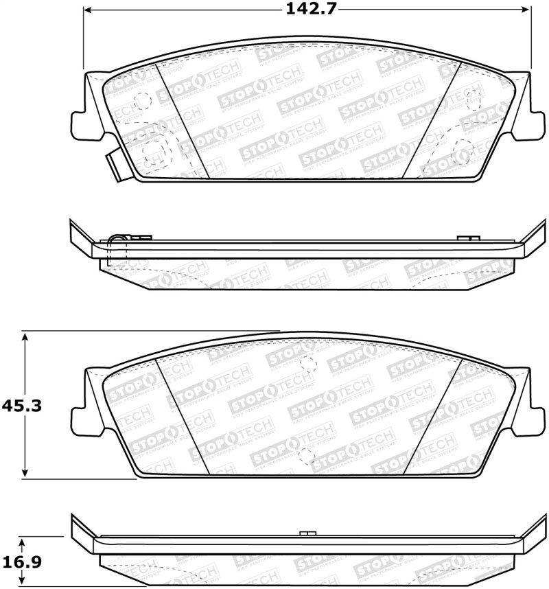 Stoptech 308.11940 | StopTech Street Brake Pads GMC Yukon, Rear; 2007-2014