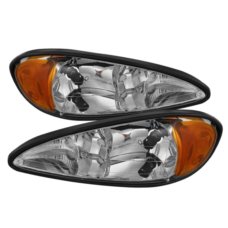 SPYDER 9023514 | Xtune Pontiac Grand Am 99-05 Crystal Headlights Chrome HD-JH-PGAM99-AM-C; 1999-2005