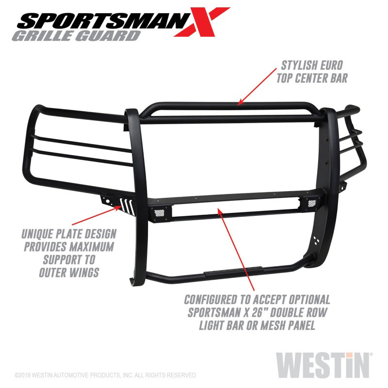 Westin 40-33955 | 19-21 Chevy 1500 Sportsman X Grille Guard - Textured Black (Excl. 2019 Silverado LD); 2019-2019