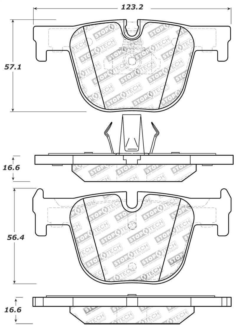 Stoptech 309.16100 | StopTech Sport Brake Pads BMW 428i M Sports Package, Rear; 2016-2016