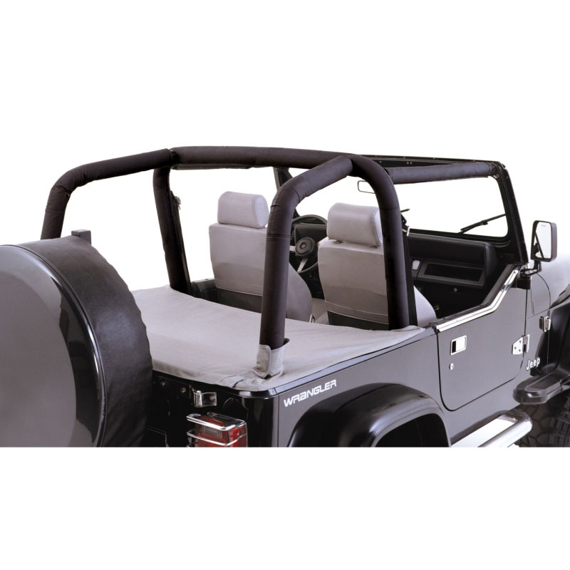 Rugged Ridge 13612.15 | Roll Bar Cover Kit Black Denim 97-02 Jeep Wrangler; 1997-2002