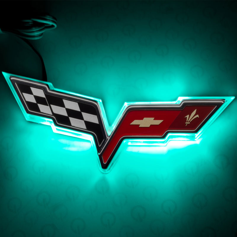 Oracle Lighting 3098-010 | Oracle Chevrolet Corvette C6 Illuminated Emblem - Dual Intensity - Aqua; 2005-2010