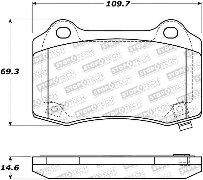 Stoptech 308.10531 | StopTech Street Brake Pads Hyundai Genesis Coupe 3.8 Track Brembo, Rear; 2010-2013