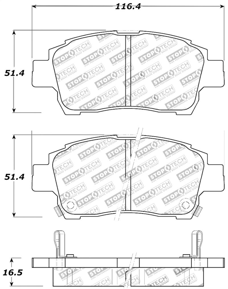 Stoptech 309.08220 | StopTech Sport Brake Pads Scion iQ, Front; 2012-2015