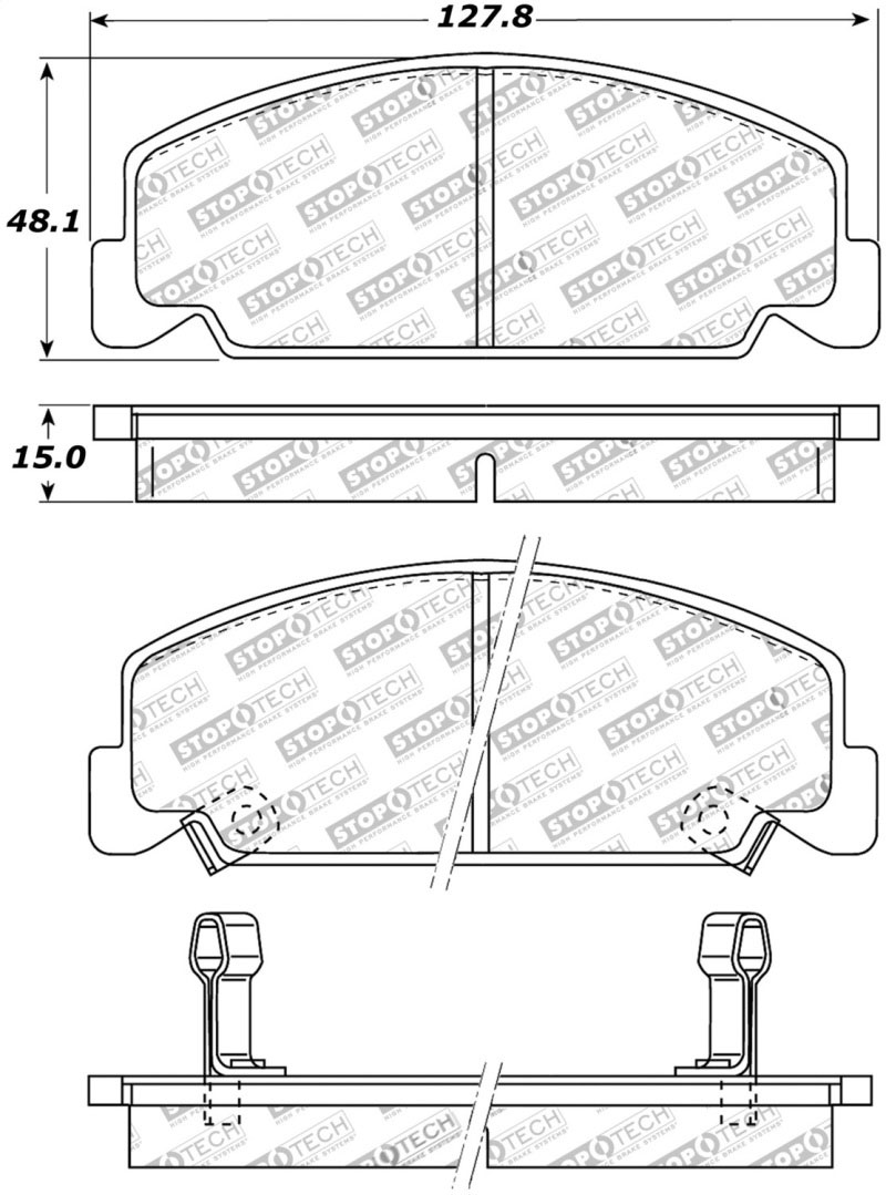 Stoptech 308.02730 | StopTech Street Brake Pads Honda CRX Base, Front; 1990-1991