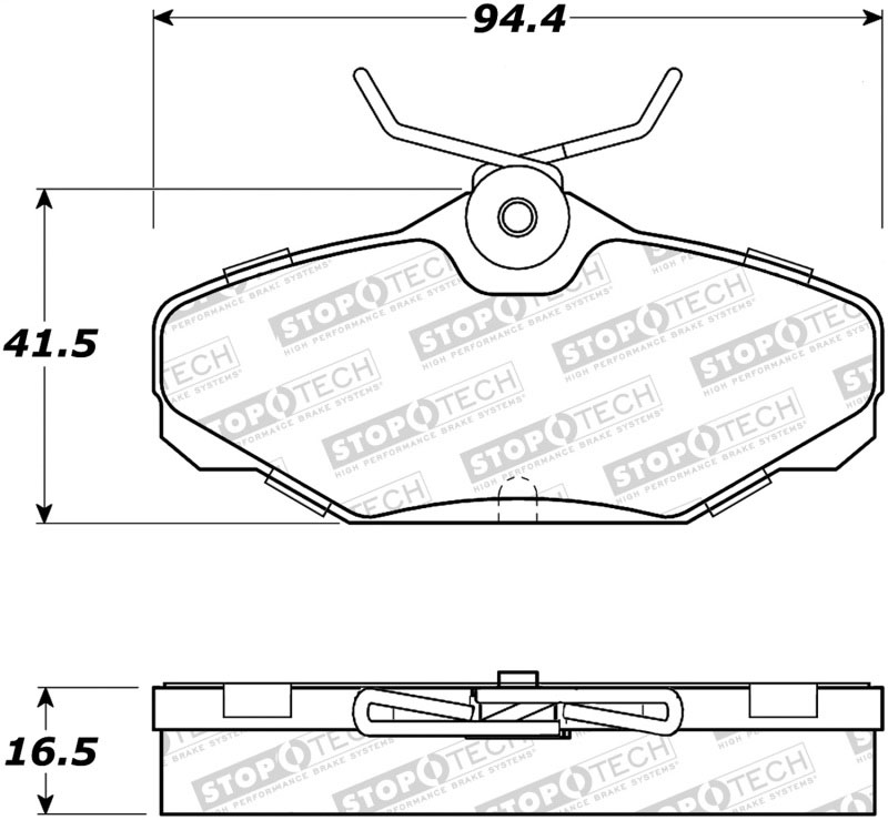 Stoptech 308.06100 | StopTech Street Brake Pads Ford Taurus, Rear; 1993-2005