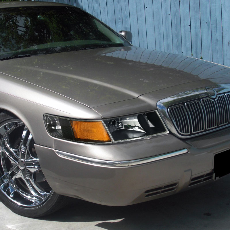 Spec-D Tuning Mercury Grand Marquis Euro Headlights Black Housing