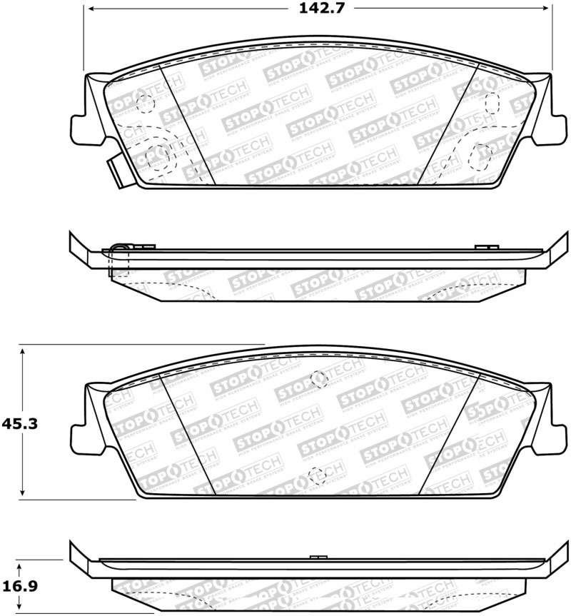 Stoptech 305.11940 | StopTech Street Select Brake Pads GMC Yukon, Rear; 2007-2014