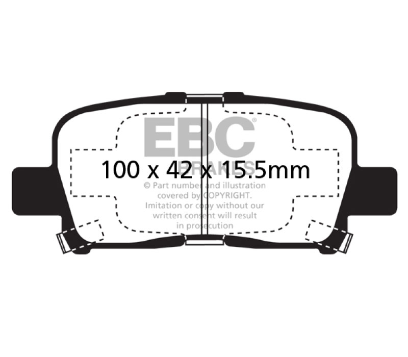 EBC dp41662r | 00-02 Acura MDX 3.5 Yellowstuff Rear Brake Pads; 2000-2002