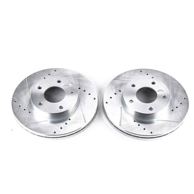 PowerStop jbr508xpr | Power Stop 89-90 Nissan 300ZX Front Evolution Drilled & Slotted Rotors - Pair; 1989-1990