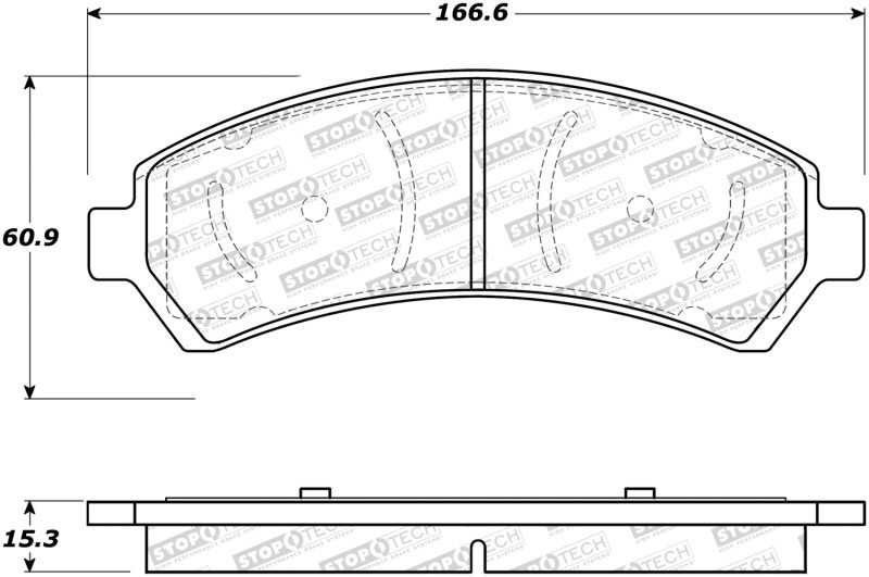 Stoptech 308.07260 | StopTech Street Brake Pads Chevrolet S10, Front; 1998-2004