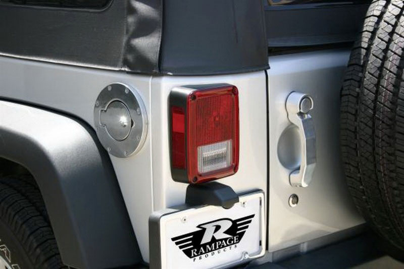 Rampage 85001 | 2007-2018 Jeep Wrangler(JK) Billet Style Gas Cover - Polished; 2007-2018