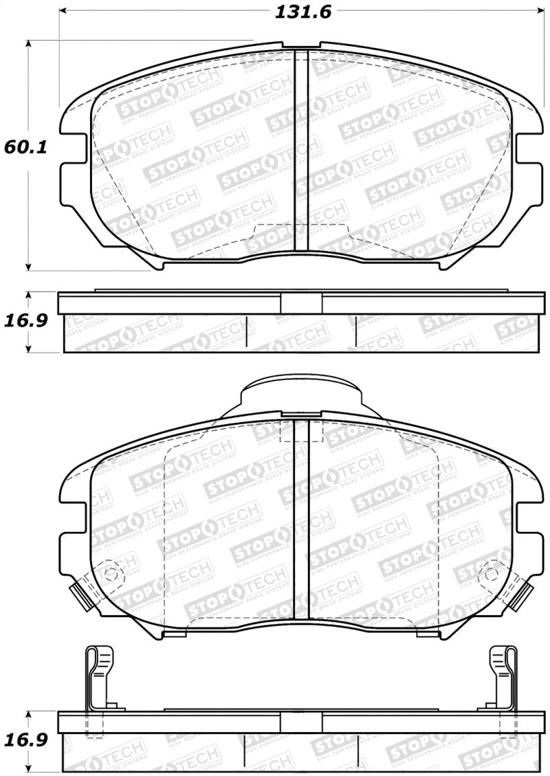 Stoptech 308.11250 | StopTech Street Brake Pads Hyundai Sonata, Front; 2005-2008