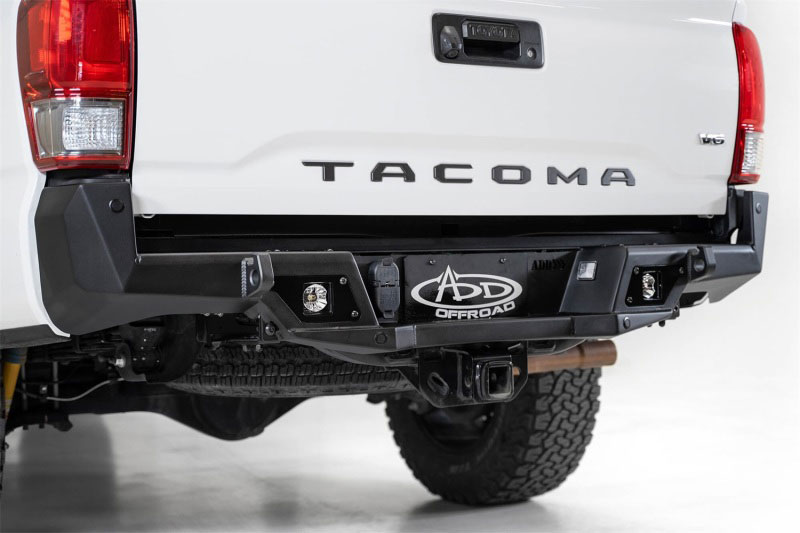 Addictive Desert Designs R681241280103 | Toyota Tacoma Stealth Fighter Rear Bumper w/ Backup Sensor Cutouts; 2016-2019