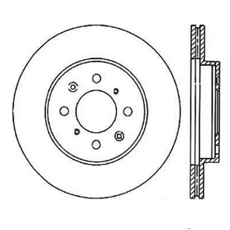 Stoptech 126.40021SL | StopTech Honda Fit Sport Slotted Brake Rotor, Front Left; 2007-2014