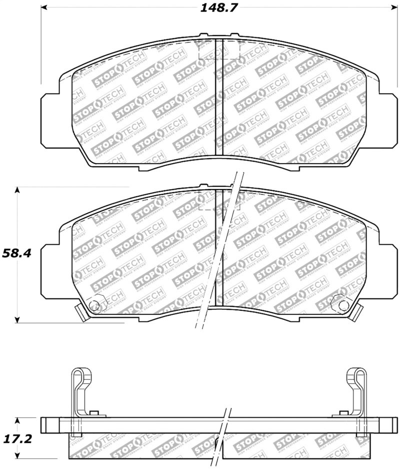 Stoptech 305.07870 | StopTech Street Select Brake Pads Acura TSX, Front; 2004-2010