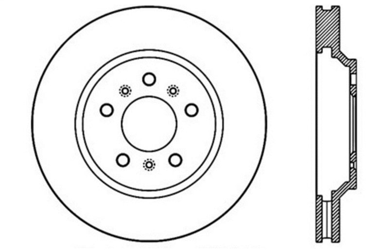 Stoptech 128.62098L | StopTech Chevrolet Monte Carlo Sport Cross Drilled Brake Rotor, Front Left; 2006-2007