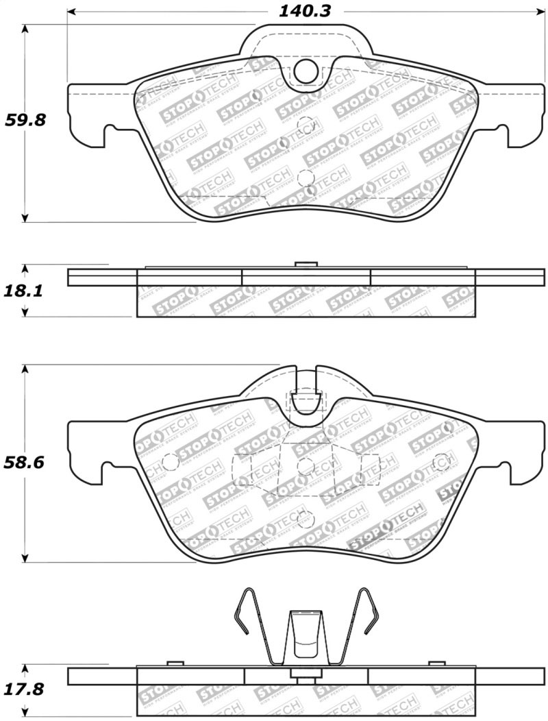 Stoptech 308.09390 | StopTech Street Brake Pads Mini Cooper S Except JCW Brakes, Front; 2008-2008