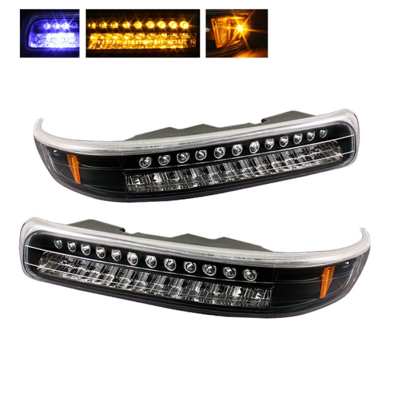 SPYDER 5014566 | xTune Chevrolet Silverado LED Amber Bumper Lights - Black; 1999-2002