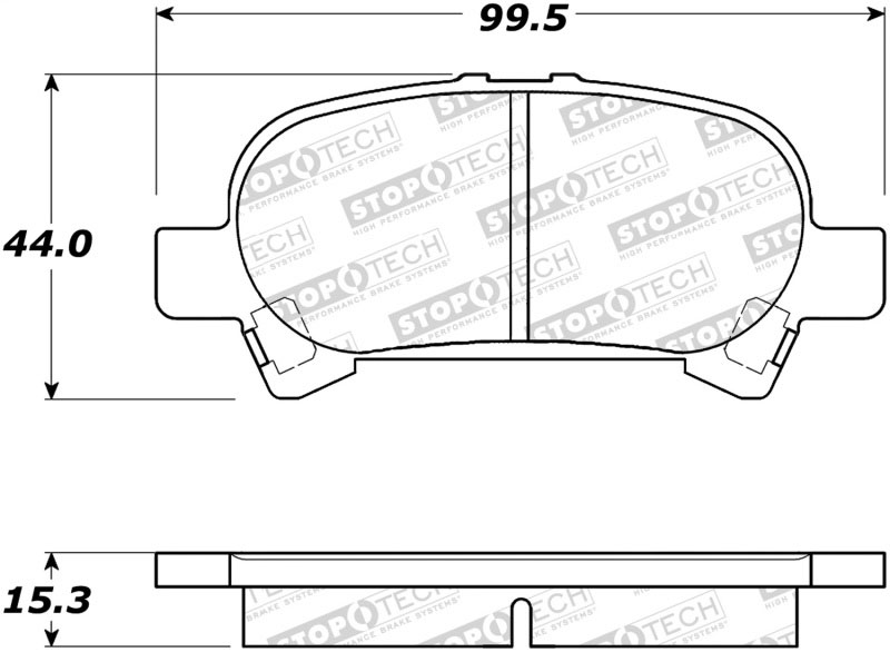 Stoptech 308.08280 | StopTech Street Brake Pads Toyota Solara, Rear; 2004-2008