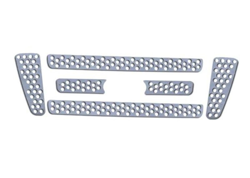 Putco 84141 | 04-08 Ford F-150 (Bar Grille) w/ Logo CutOut (6-pcs / Does not Cover Bumper) Punch SS Grilles; 2004-2008