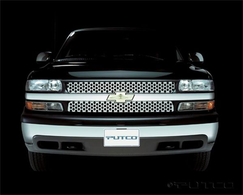 Putco 84108 | 01-02 Chevrolet Silverado LD Punch Stainless Steel Grilles; 2001-2002