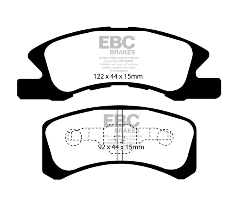 EBC ud1731 | 14+ Mitsubishi Mirage 1.2 Ultimax2 Front Brake Pads; 2014-2023