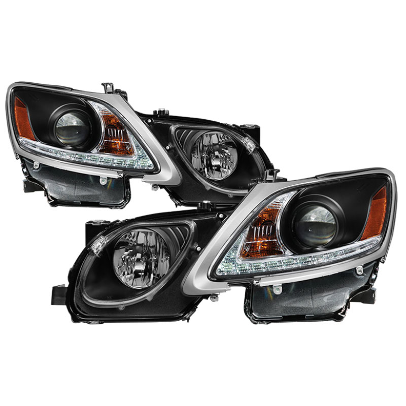 SPYDER 5082800 | Spyder Lexus GS 300 / 350 / 450 / 460 Projector Headlights - Xenon/HID Model Only - DRL LED - Black - (PRO-YD-LG06-HID-DRL-BK); 2006-2011