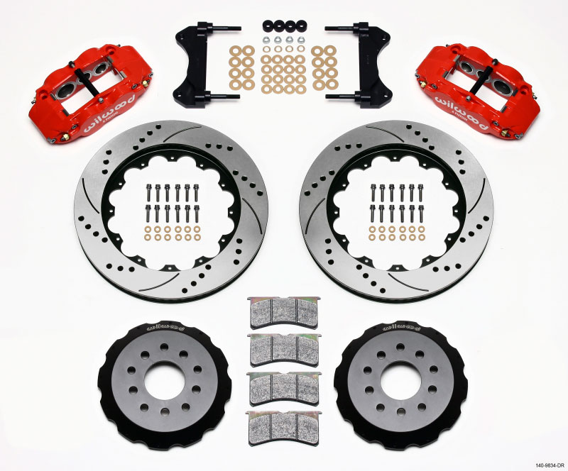 Wilwood 140-9834-dr | Narrow Superlite 6R Front Hat Kit 14.00in Drilled Red 98-02 Camaro/Firebird; 1998-2002