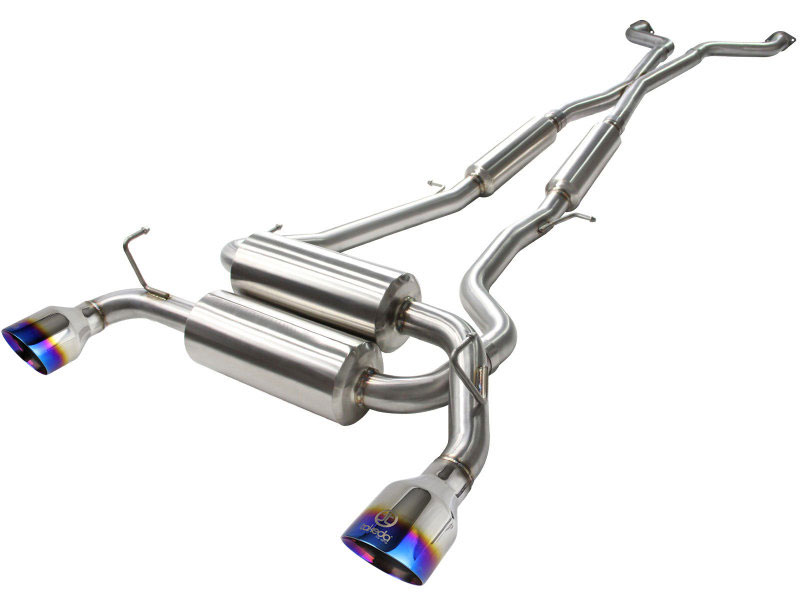 aFe 49-36103-l | Takeda 2-1/2in 304SS Cat-Back Exhaust Infiniti G37 08-13/Q60 14-15 V6-3.7 w/ Blue Flame Tips; 2008-2015