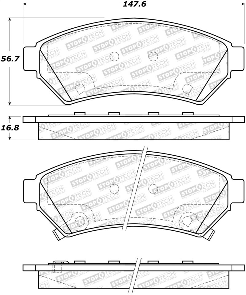 Stoptech 305.10750 | StopTech Street Select Brake Pads Buick LaCrosse, Front; 2005-2009