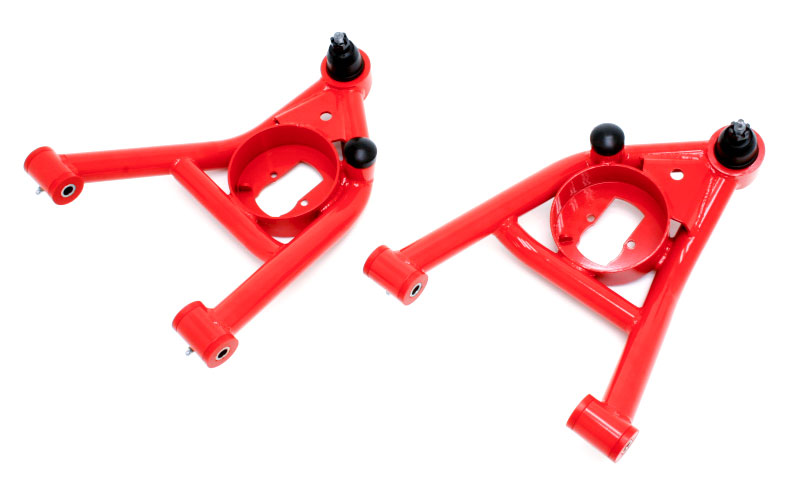 BMR Suspension AA016R | BMR A-body tubular lower A-arms Red; 1964-1972