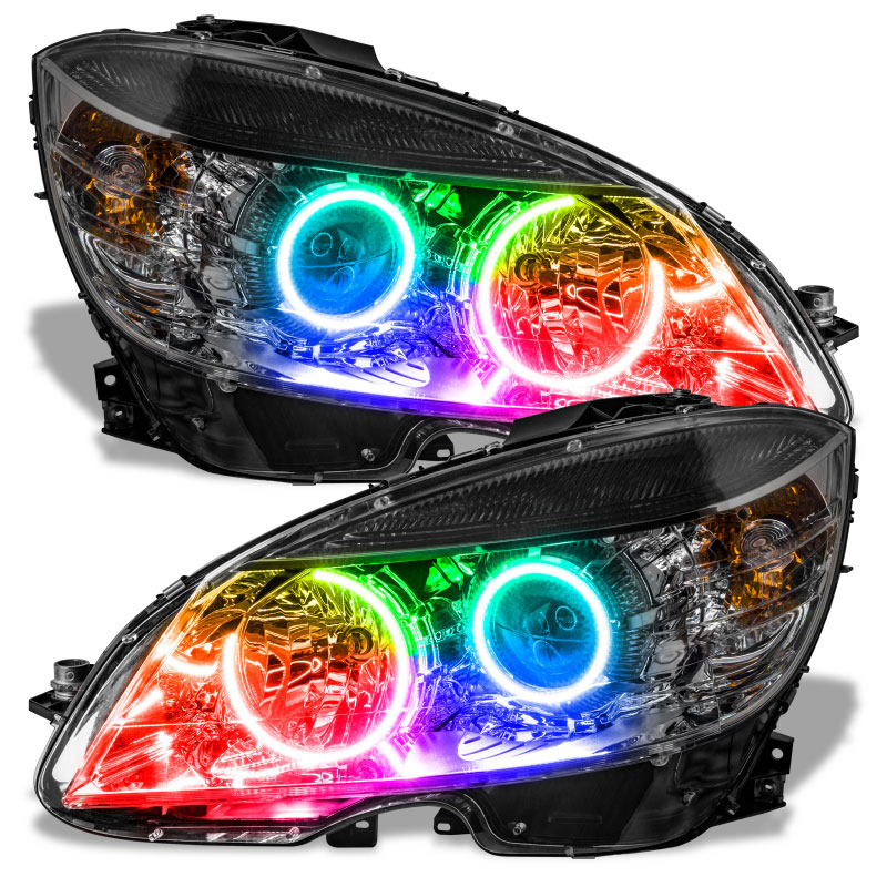 Oracle Lighting 7115-330 | Oracle 08-11 Mercedes Benz C-Class Pre-Assembled Headlights - Chrome Housing - ColorSHIFT; 2008-2011