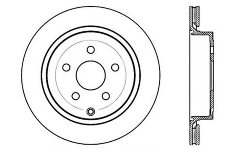 Stoptech 128.62113L | StopTech Pontiac G8 Sport Cross Drilled Brake Rotor, Rear Left; 2008-2009