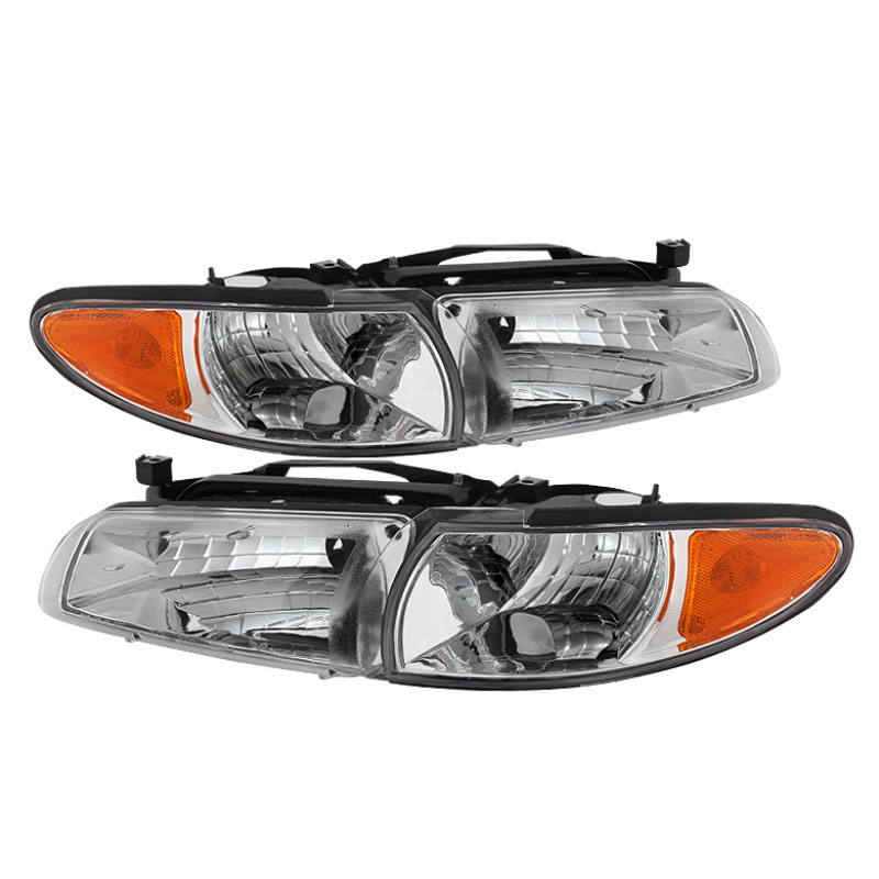 SPYDER 9023453 | Xtune Pontiac Grand Prix 97-03 Crystal Headlights w/ Amber Corner Lights HD-JH-PGPRIX-SET-AM-C; 1997-2003