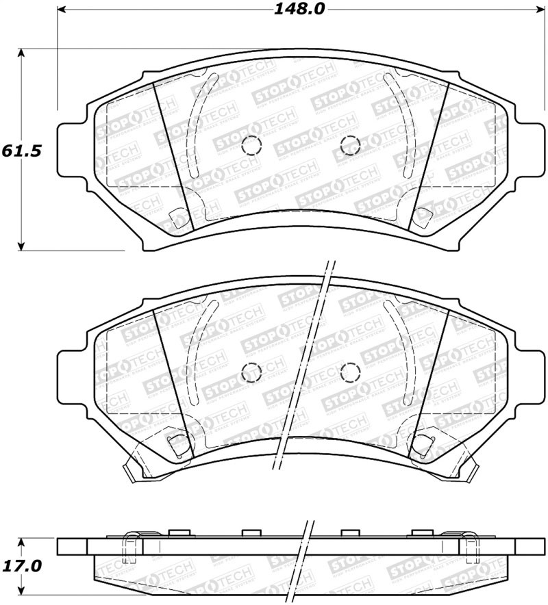 Stoptech 305.06990 | StopTech Street Select Brake Pads Oldsmobile Aurora, Front; 1997-2003