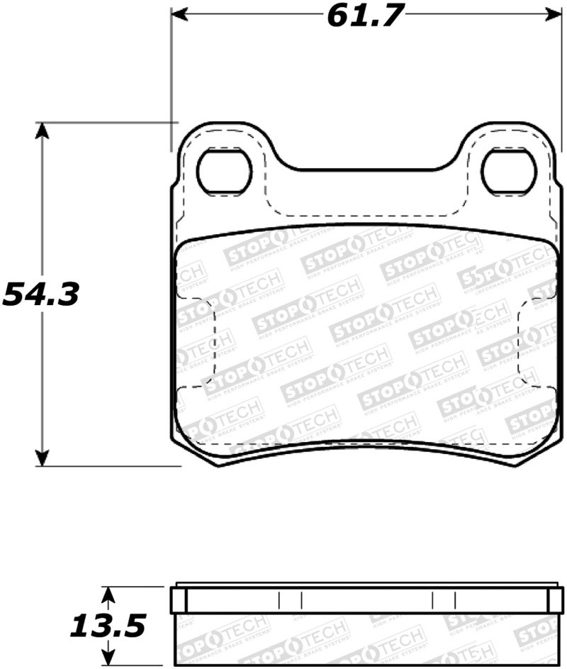 Stoptech 308.03350 | StopTech Street Brake Pads Mercedes-Benz 300E exc ASR, Rear; 1986-1989